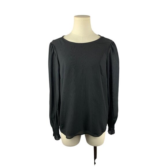 J.Crew Womens Black Long Sleeve Blouse XS Polyester & Recycled Polyester - Picture 1 of 7